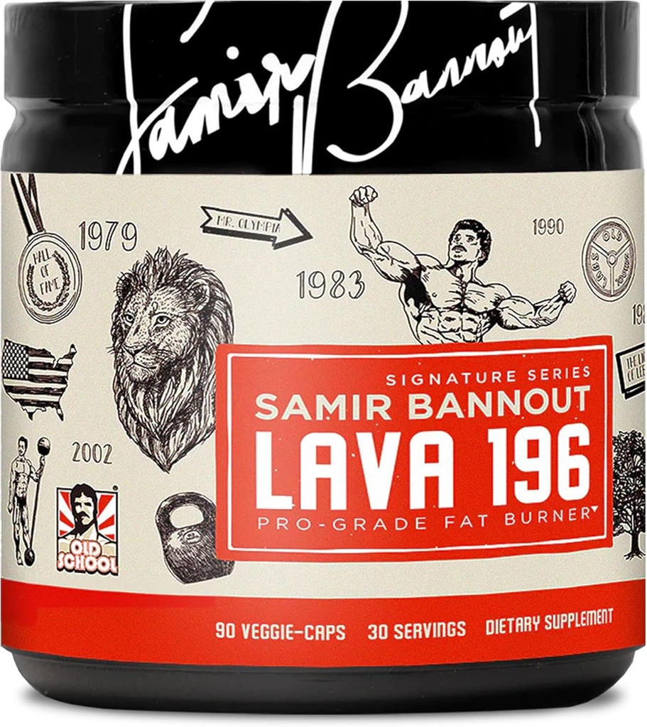 Lava 196 – Fortgeschrittener 3-stufiger Fat Burner für Männer und Frauen – Thermogener Metabolismus Booster – Hormone & Muskelunterstützung – Exklusive OSL x Herr Olympia Samir Bannout Zusammenarbeit – 30 Servietten