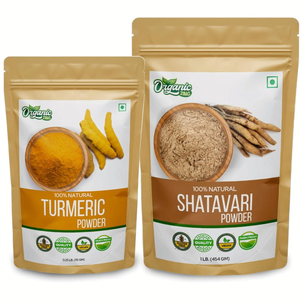 ORGANISCHE ZING Shatavari 454g & Turmeric Powder 115g