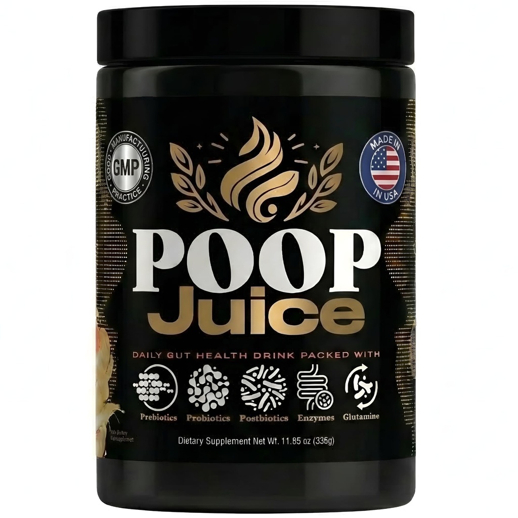 Poop Juice 5-in-1 Prebiotic, Probiotic, Postbiotic, Digestive Enzyme & Glutamine Supplement Powder - Bloat Relief, Gut & Immununterstützung - Zucker & Lactose-Free - 30 Servietten (Strawberry Lemonade)