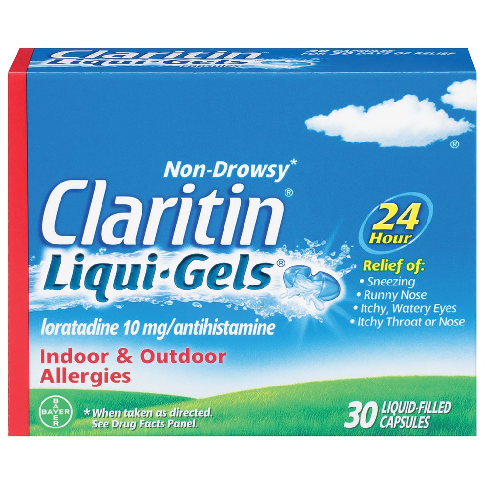 Claritin Liqui-Gels 24 Hour Allergy Relief, Non-Drowsy Allergy Medicine, Loratadine Antihistamin Capsules, 30 Count