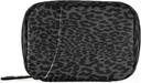 xigua Leopard Black Pill Box 7 Day Travel Pill Cases Bag,Weekly Portable Pill Organizer Bag avec fermeture éclair pour supplément de vitamine Huile de poisson