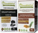 Himalayan Shilajit Capsule & Ashwagandha Capsules Pack von 2. 90+90 ct Gold Standard Premium Qualität für Max Benefits. Alle Natürliche nicht GMO Keine Reispulver Keine Füllstoffe kein Silikondioxid kein Stearate