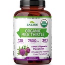 Zazzee USDA Thistle de lait biologique 30:1 Extrait, 80% Silymarin, 120 Capsules Vegan, 4 mois d'approvisionnement, certifié Kosher, haute puissance foie et antioxydant support, Silybum Marianum, Non-OGM, Fabriqué aux États-Unis