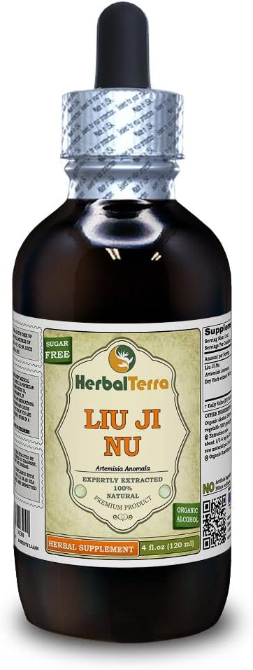 Liu Ji Nu, Artèmesia (Artemisia Anomala) Teinture, Extrait liquide d'herbe séchée (Marque: HerbalTerra, Fièrement fabriqué aux États-Unis) 4 fl.oz (120 ml)