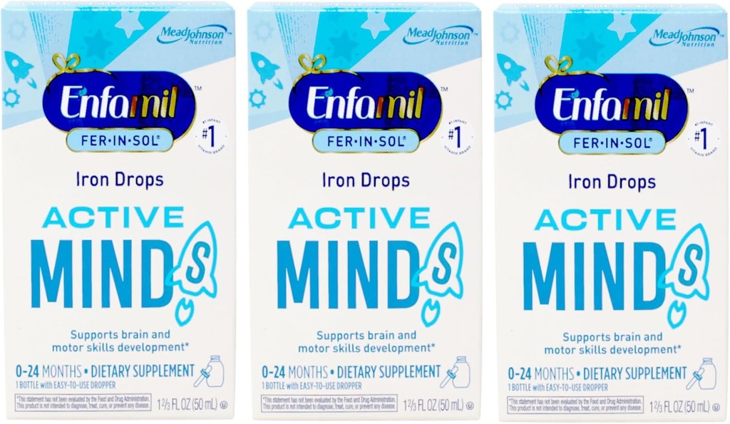 Enfamil Fer-In-Sol Iron Supplement Drops - 1.66 oz, Pack of 3