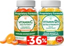 Lunakai Vitamin C und Vitamin D3 Gummie Bundle - 300mg Bio, Non-GMO, Vegan Kaugummi - Immunität, Knochen und Stimmung Unterstützung Ergänzung für Erwachsene