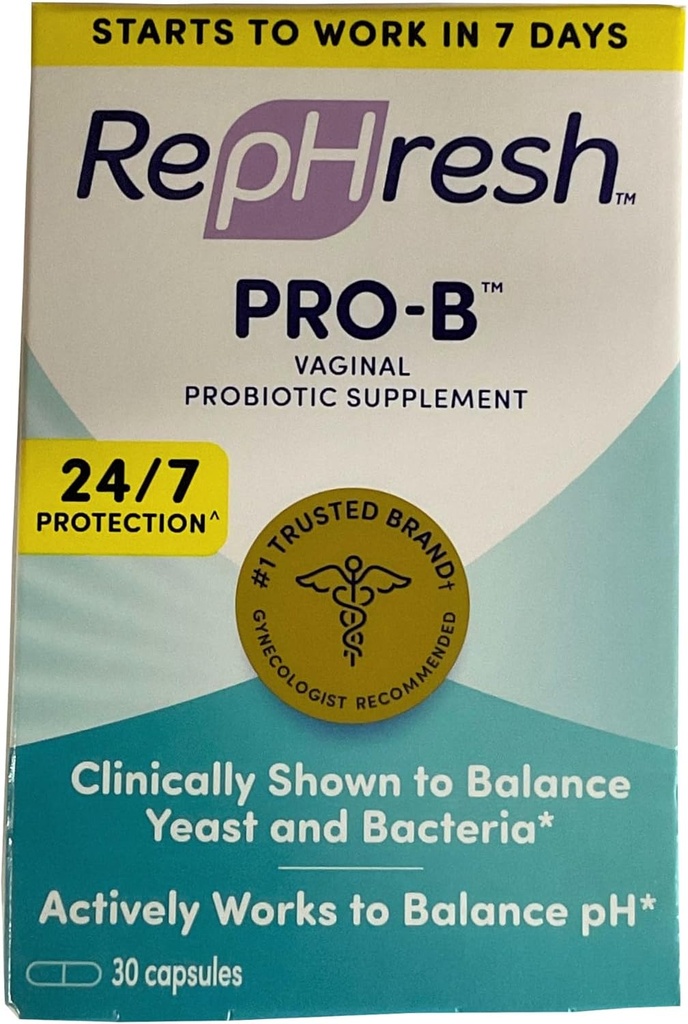 RepHresh Pro-B Vaginal Probiotic Supplement, Balances Hefe und Bakterien, Unterstützt pH Balance, 30 Kapseln