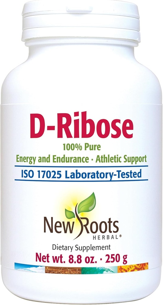 NEW ROOTS HERBAL - Poudre D-Ribose 250g - Supplément Ribose D - Support sportif