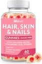 Hair Skin and Nails Gummies - Vegan Biotin 5000mcg Vitamins for Women & Men Supports Faster Hair Growth, Stronger Nails, Glowing Skin