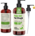Deley Naturals Hund Fischöl Islandic 2X Omega - Hund Juckreiz Skin Relief mit Omega 3 6 9 für Allergien, Mantel &amp; Herz - Omega 3 Fischöl für Hunde Hautreizung - 16oz Omega Öl für Hunde Made in USA