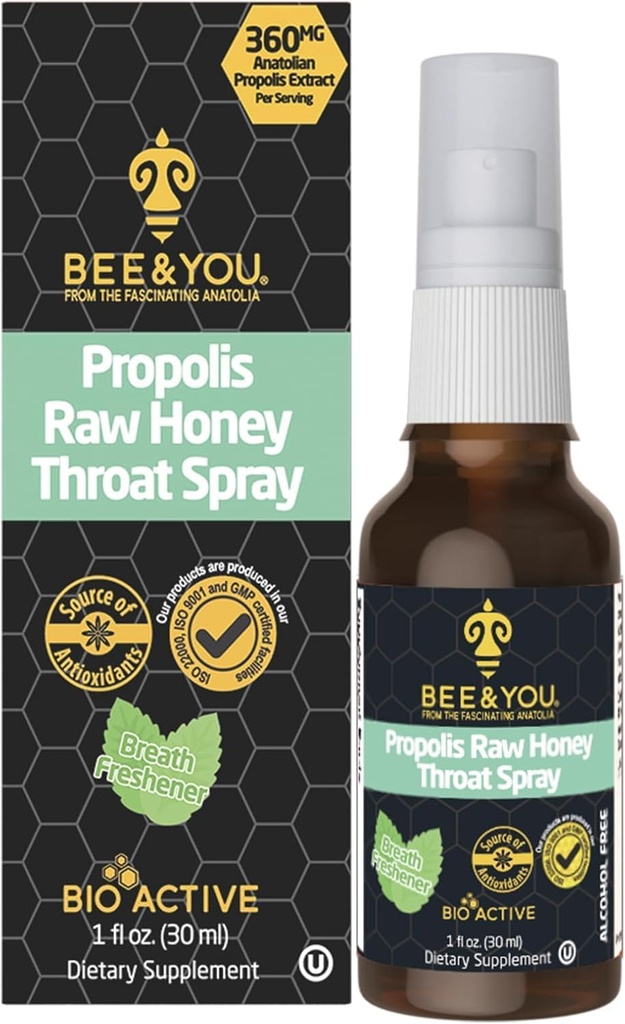 BEE und Sie, 100% reine Propolis Extrakt, Immununterstützung, Sore Throat Relief, Antioxidantien, Natürlich, Keto, Paleo, Gluten-Free | 1 FL Oz