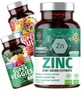 Number One Nutrition N1N Premium Super Fruits & Veggies Supplement [40 Ganze Lebensmittel, Aloe Vera, Vitamine] und Zink 50mg [3X Absorption], 2 Pack Bundle