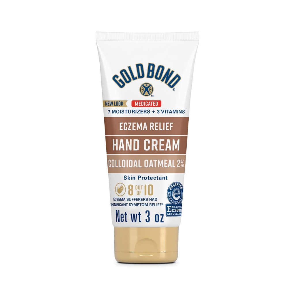 Gold Bond Medicated Eczema Relief Handcreme, 3 Unzen, Hautschutzcreme mit 2% Kolloidaler Hafer