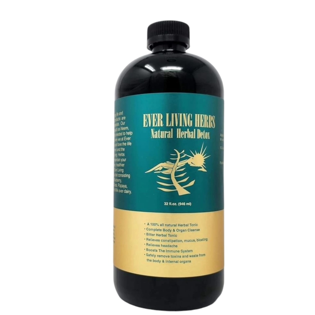 Détox naturel à base de plantes avec Moringa pour les nutriments et le nettoyage profond avec Neem, Burdockroot, Dandelion 32 oz.