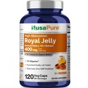 NusaPure Royal Jelly 10:1 Extrakt, 400 mg Äquivalent zu 4000mg - 120 Veggie Kapseln (Non-GMO, Glutenfrei, Bioperine)