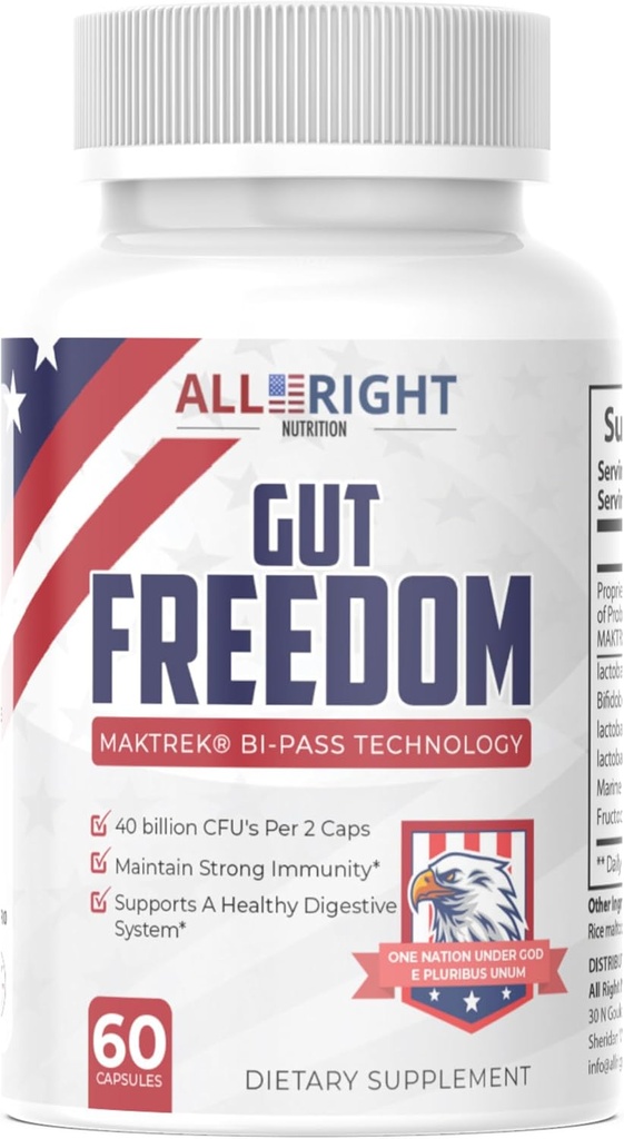 Gut Freedom - Probiotic for Gut Health - 40 Billion CFUs - 60 Kapseln
