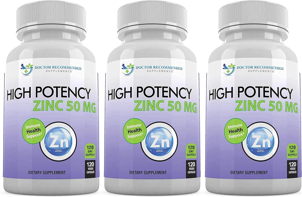 Zink 50mg - Zink Picolinat Immun-Gesundheits-Ergänzung 360 Veggie Kapseln für Erwachsene und Kinder Vitamin, gut absorbierte hohe Potenz reine Zink-Ergänzungen - 50mg pro Servierung