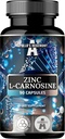 Zink L-Carnosin 37,5 mg pro Kapsel, 90 Vegan Kapseln, 3 Monate Versorgung, Zinkergänzung und Aminosäure Beta-Alanin, von Apollos Hegemonie.