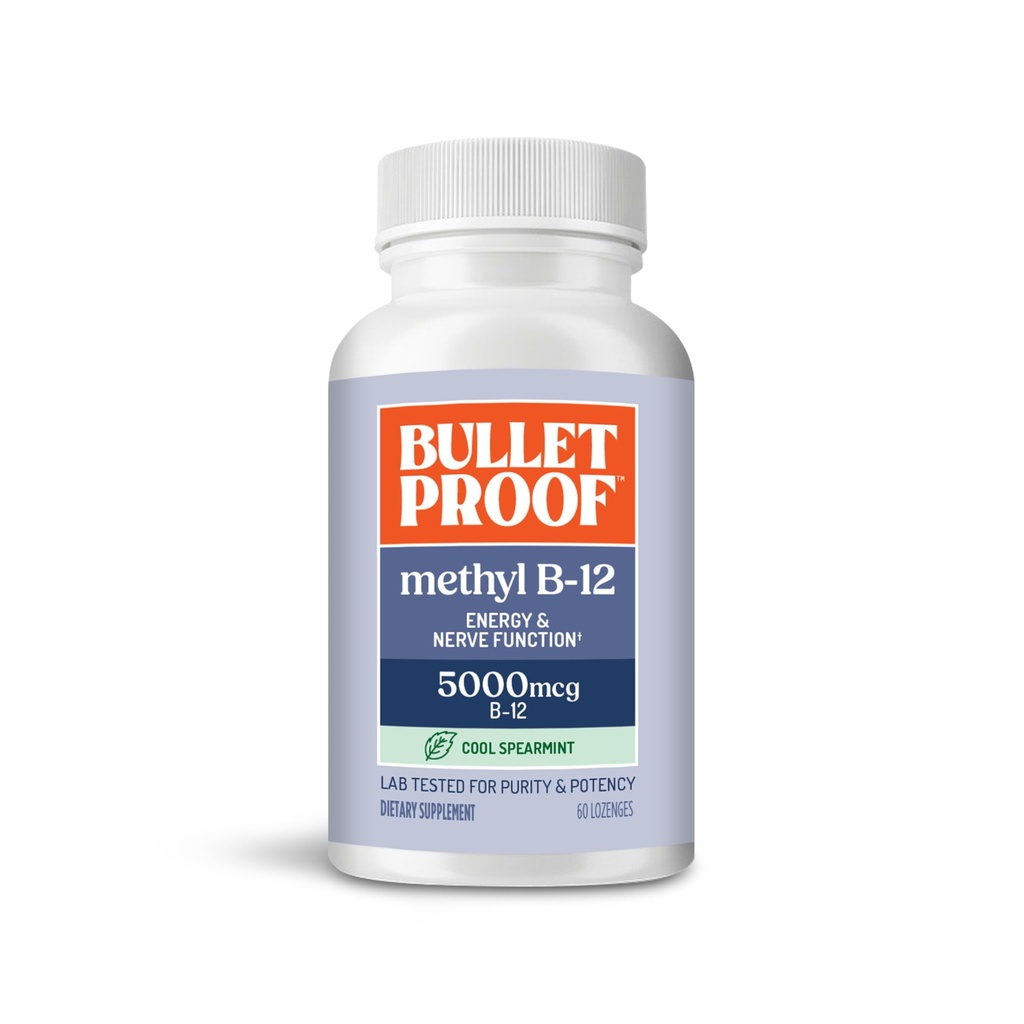 Bulletproof Cool Spearmint Methyl B-12 Lozenges, 60 Zähler, Ergänzung für Energie und Nerve Funktion