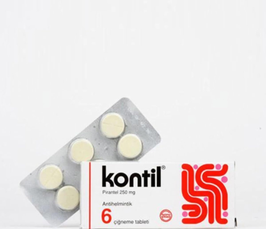 Kontil 6 Tabletten 250 mg PYRANTEL PAMOATE Schnell und einfach beseitigt Pinworm Infektion | für Erwachsene und Kinder |