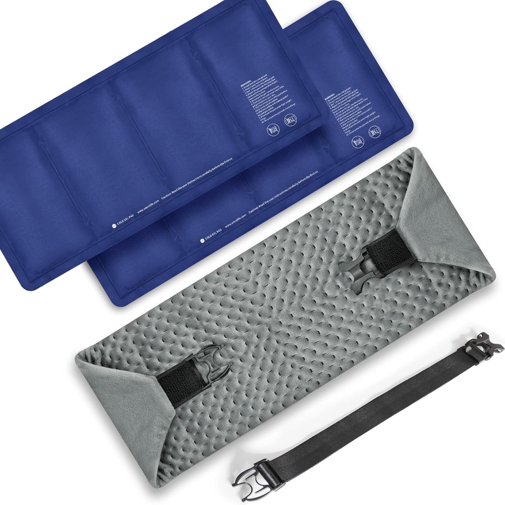 UNCN Große Eispackungen für Verletzungen Wiederverwendbares | 2 Gel Cold Pack für Hip, Schulter, Rückenschmerzen Relief | 24.8×7.9" Ice Pack Wrap für Knee Knöchel Kaltkompressor
