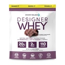 Designer Wellness, Designer Whey, Natural Whey Protein Powder mit Probiotika, Fiber und Key B-Vitamine für Energie, Gluten-Free & Kosher, Double Chocolate, 2 lb