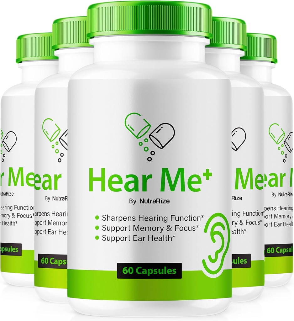 (5 Pack) Hear Me + Capsules, Official HearMe + Pills, Hear Me Plus Ohr Formel für ein gesundes Hören, Premium HearMe Plus für Ohr Gesundheit, natürliche Ohr-Reiniger-Unterstützung, Hören Me+ Review (300 Kapseln)