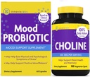 InnovixLabs Choline & Mood Probiotic Bundle Choline Bitartrate 550mg (100 Kapseln) Mood Probiotic (60 Kapseln). Unterstützt Gedächtnis, Stimmung, Gehirn Gesundheit & Boost kognitiv.*