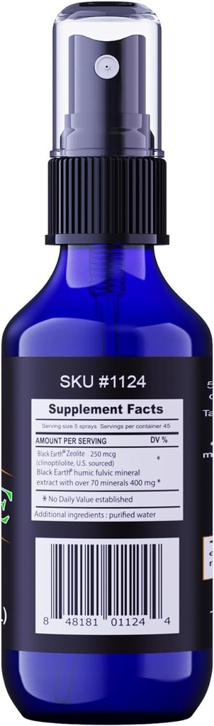 Schwarzer Erde Zeolit mit Humic Fulvic Acids, Trace Minerals, für Erwachsene und Kinder unterstützt Gut Gesundheit, Immununterstützung, Verdauung und Elimination und Mehr 1oz Flüssigkeitspumpe Spray Supplement (2 Pack)