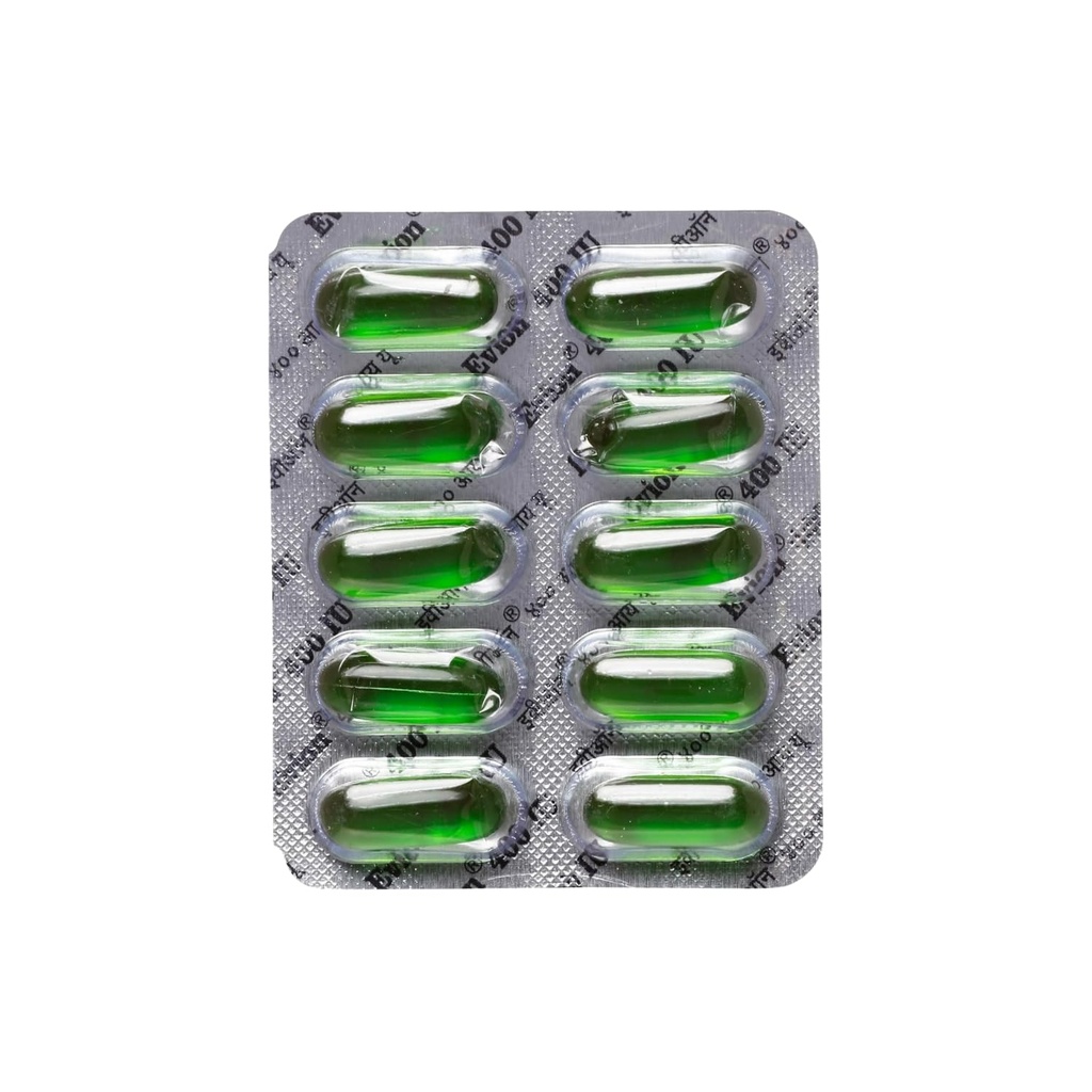 50 Evion Kapseln Vitamin E für strahlendes Gesicht, starkes Haar, Akne,Nails, schwingende Haut 400mg