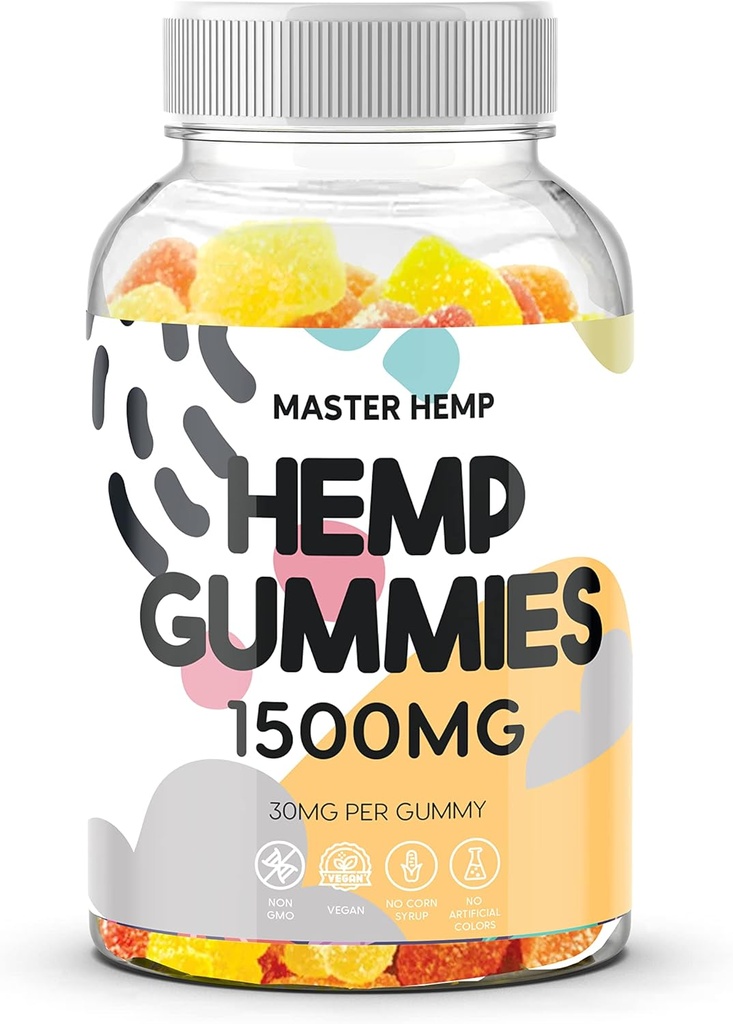 Hanfgummis Bio Hanf Öl Extrakt Gummy Advanced Extra Strength Supplement für Erwachsene - Nature's Leaf Fruite Flavor Low Sugar Made in USA