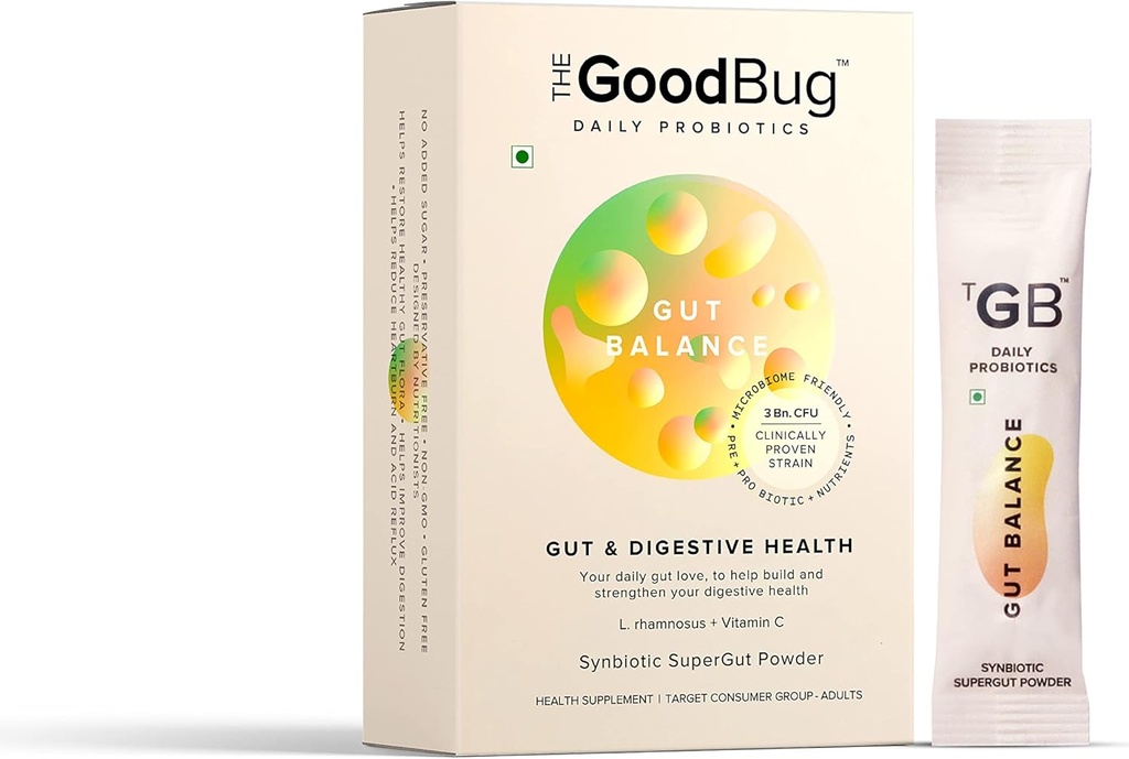 Gut Health & Immunität Probiotic für Männer & Frauen, Starke Verdauung & Immunität Unterstützung Gut Balance Supplement Stick - Probiotics + Inulin + Vitamin C 3Bn CFU von klinisch bewährten Strains - 30 Tage Pack