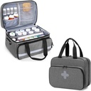 CURMIO Pill Organizer Bag, étui de stockage de médicaments avec verrouillage pour bouteilles d'ordonnance, vitamines, suppléments médicaux