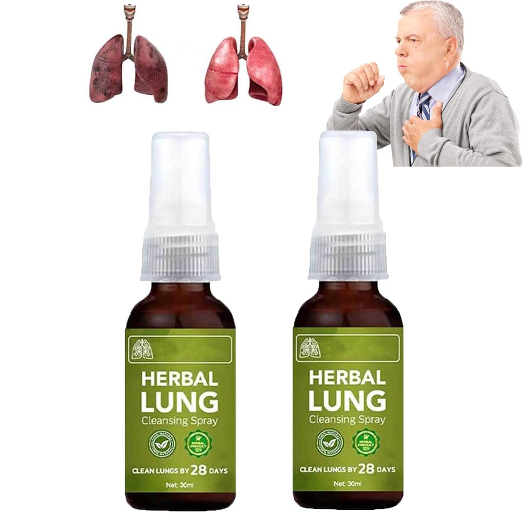Breathdetox Herbal Lung Cleansing Spray,Breathdetox Herbal Spray,Natural Herbal Lung Essence,Herbal Lung Cleanse Mist - Powerful Lung Support (2pcs)