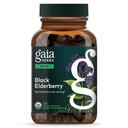 Gaia Herbs Black Elderberry - Tägliche Immununterstützungsergänzung zur Unterstützung von Wellness - mit Schwarzen Elderberries & Acerola Fruit für Antioxidant Support* - 120 Vegan Capsules (60-Day Supply)