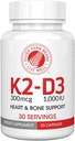 Silber Fern Vitamin K2-D3 Supplement Marke - Natürlich, nicht synthetisch - K2-7 als Menaquinone-7 (MK-7) - D3 als Cholecalciferol - Knochen, Herz- und Energieunterstützung (2 Flaschen - 60 Kapseln - 60 Servietten)