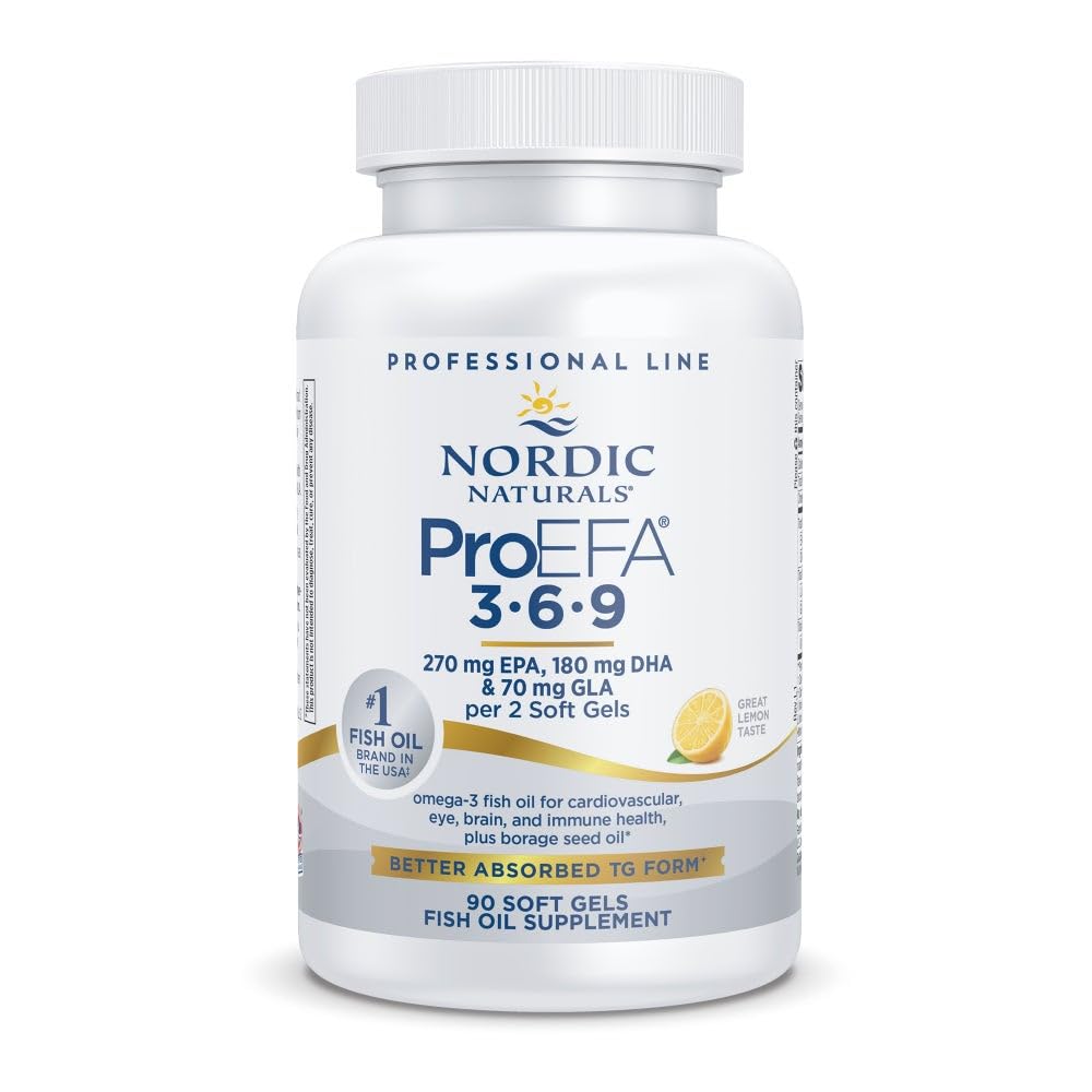 Nordic Naturals ProEFA 3-6-9, Lemon Flavor - 90 Soft Gels - 565 mg Omega-3 - EPA & DHA mit Zusatz GLA - Gesunde Haut, Kognition, & Positive Stimmung - Non-GMO - 45 Servierungen
