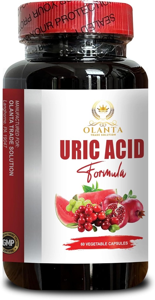 URIC Acid Support - Uric Acid Support für Erwachsene, Tart Cherry Extract Kapseln, Kräuterformel, Uric Acid Flush, Non-GMO Formel - 1 Flasche 60 Kapseln