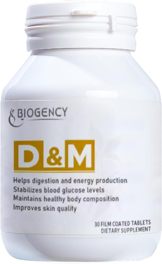 D&M 1 Pack 30 Count Skincare-Supplement - Hilft Verdauung und Energieproduktion hält einen gesunden Körper verbessert die Hautqualität mit Folsäure, Vitamin B1, B2, B7