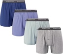 BAMBOO COOL Boxer pour homme, Boxers en tricot réhabilité Sous-vêtements, Boxers stretch 4 Pack