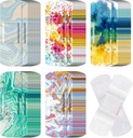 120 Pcs Tissu Adhésif Flexible Bandages Bulk Assorted Formes et Patterns Small Colorful Jolie Bandes de tissu avec Non Stick Pad 3 x 1 pouce pour les coupes Wound Scrapes Femmes (Colorful)