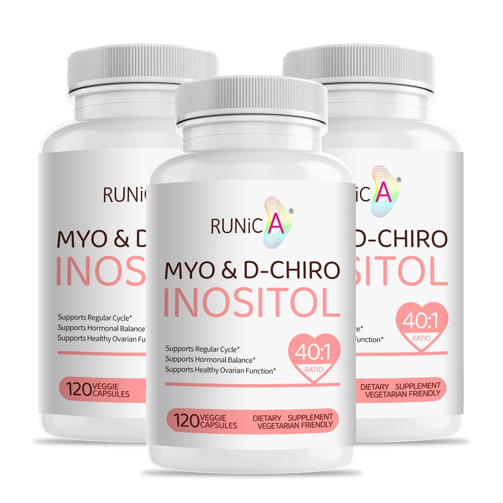 Myo-Inositol & D-Chiro Inositol Supplément pour femmes - Idéal rapport 40:1 -Soutenir l'équilibre hormonal des femmes et la fertilité et la santé ovarienne - Capsules de poudre végétalienne - 90 jours d'approvisionnement