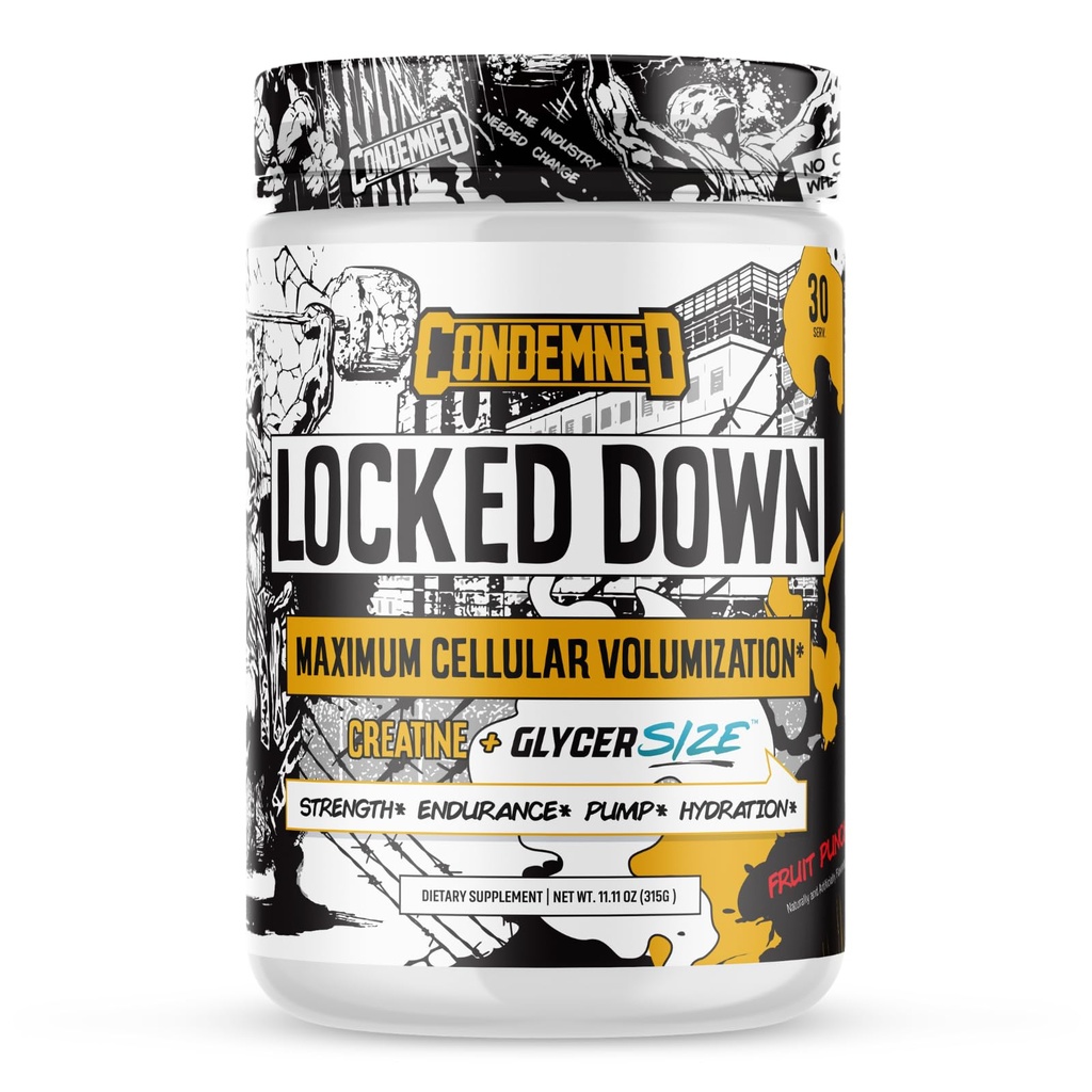 CONDEMNED Labz Gesperrt nach unten | Creatine Performance Complex | Creatine Monohydrate, Glycerol, Taurine | Enhanced Hydration, Energy & Stamina | 30 Servietten (Fruit Punch)