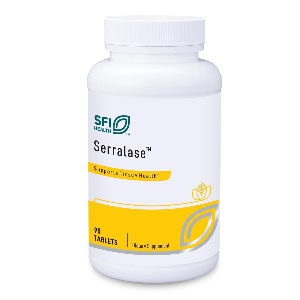 Klaire Labs SFI Health Serralase - Vegetarische Proteolytische Enzymmischung mit Serratia Peptidase & Bromelain zur Verdauung, von Papaya & Ananas, Allergiker (90 Enteric Coated Tablets)