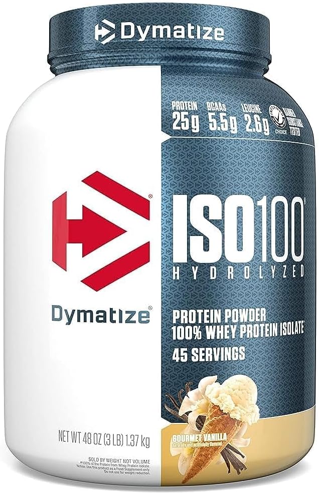 Dymatiser l'isolat de poudre de protéines de lactosérum ISO 100, Vanille gourmande (45 portions)