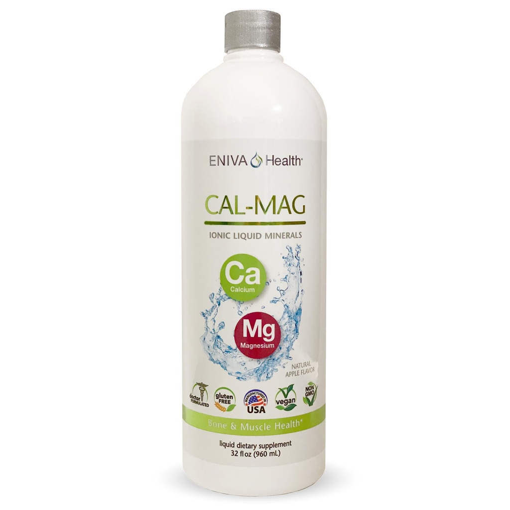 Liquid Ionic Calcium Magnesium Supplement (32oz) Gesunde Knochen, Haare, Nägel und Körper. Doktor Formuliert. Null Kalorien. Zero Sugar. von Eniva Health.