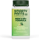 SmartyPants Multivitamine pour les hommes 50+: Oméga-3 DHA, Zinc pour l'immunité, Vitamines D3, C, B6, B12, Vitamine A pour les yeux, Folate, Sélénium, 1 par jour, 30 capsules, 30 jours d'approvisionnement