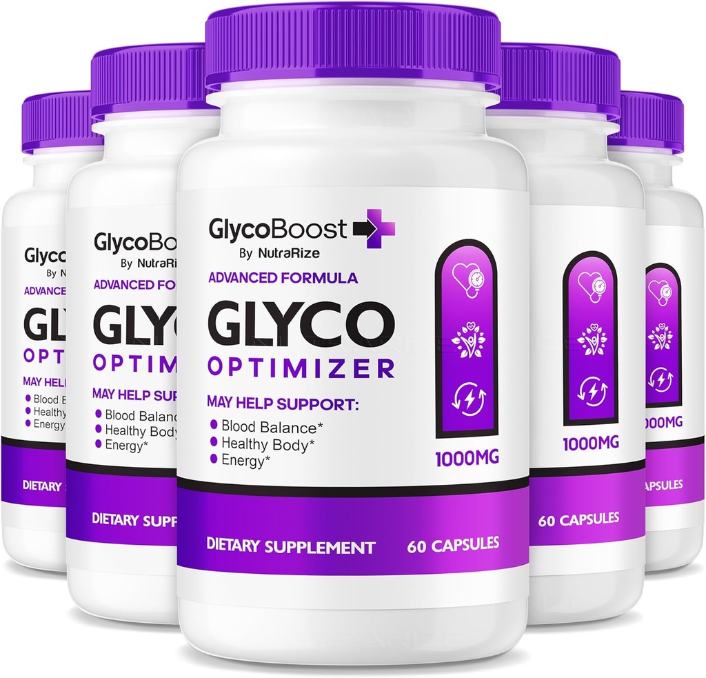 NutraRize (5 Pack) GlycoBoost - Formule officielle de soutien du sang Glyco Boost, Toutes les capsules naturelles pour des niveaux sains et stables, GlycoBoost Blood Vessel Cleaner, Glyco Boost Optimizer (300 Capsules)