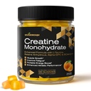 Monohydrate de créatine 5000mg Supplément Gommies - avec L-Taurine Betaine Anhydre Alpha-GPC BCAA 2:1:1 - Sans sucre sans gluten pour les hommes Femmes