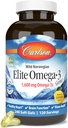 Carlson Elite Omega 3 Gems, 1600mg, Saveur citron, 240 Softgels